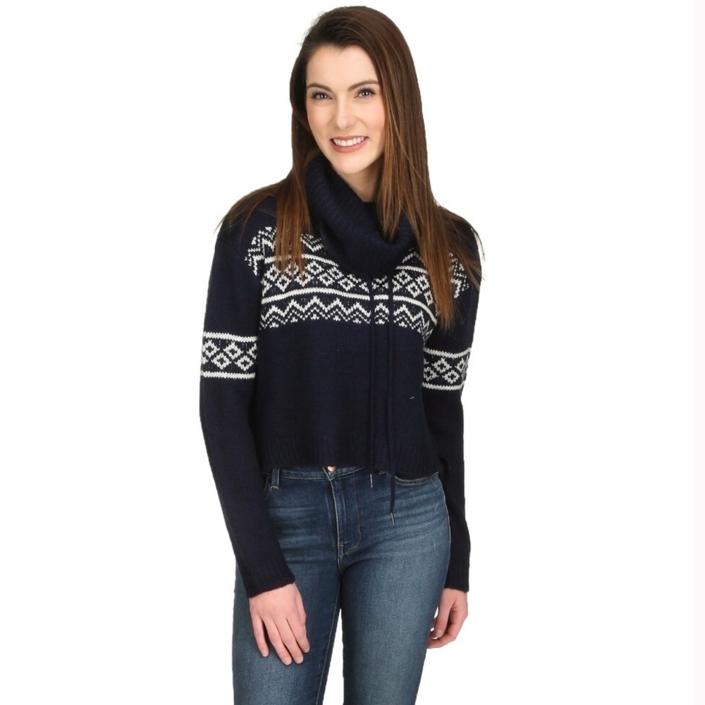 Cowl Neck Cropped Sweater